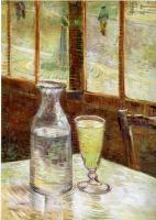 Gogh, Vincent van - A Table in front of a Window with a Glass of Absinthe and a Carafe